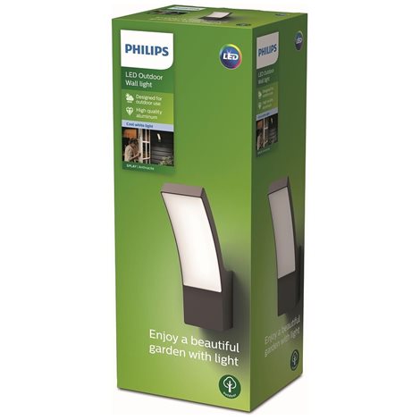 Splay venkovní nástěnné LED svítidlo 1x12W 1200lm 4000K IP44, antracitové 2