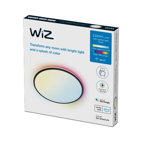 WiZ Rune přisazené LED svítidlo 21W 2100lm 2700-6500K RGB IP20 40cm, černé 2