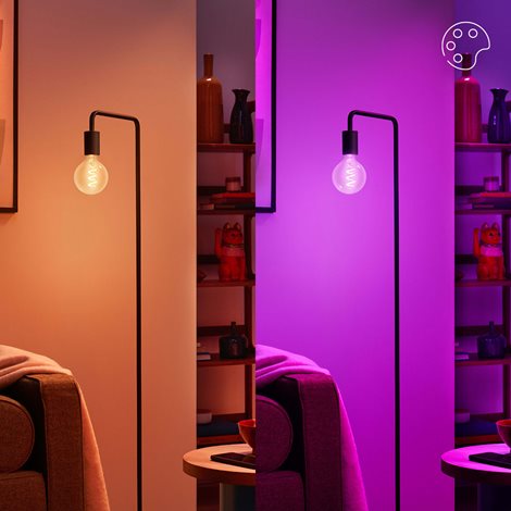 WiZ Smart LED Žárovka s tradičním vzhledem, čirá, 40 W 470lm 2200-6500K (RGB) G95 E27 8