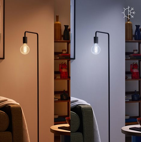 WiZ Smart LED Žárovka s tradičním vzhledem, čirá, 40 W 470lm 2200-6500K (RGB) G95 E27 7