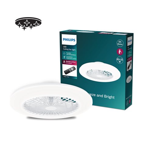 Amigo Stropní svítidlo s ventilátorem 25W+60W, 6500lm, AC 220–240, 2700-4000-6500 K, IP20, bílá 3