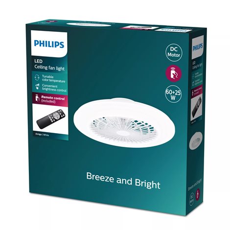 Amigo Stropní svítidlo s ventilátorem 25W+60W, 6500lm, AC 220–240, 2700-4000-6500 K, IP20, bílá 4