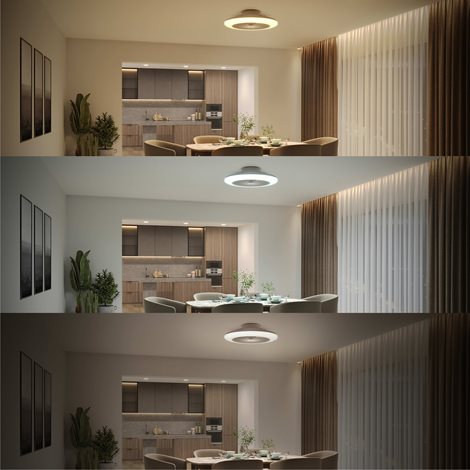 Amigo Stropní svítidlo s ventilátorem 20W+42W, 4400lm, AC 220–240, 2700-4000-6500 K, IP20, bílá 8