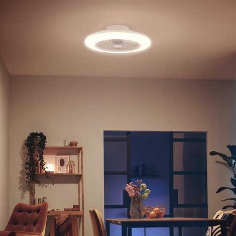 Amigo Stropní svítidlo s ventilátorem 20W+42W, 4400lm, AC 220–240, 2700-4000-6500 K, IP20, bílá 6