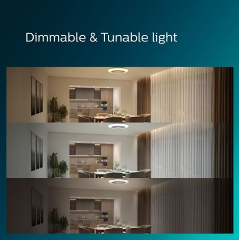 Amigo Stropní svítidlo s ventilátorem 20W+42W, 4400lm, AC 220–240, 2700-4000-6500 K, IP20, bílá 6