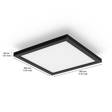 Hue Aurelle přisazený LED panel SQ S (čtverec) 30x30cm, černá 3