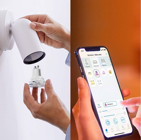 WiZ Smart LED 50W bodové světlo PAR16, GU10 345lm 2200-6500K 5