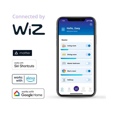 WiZ Smart LED 50W bodové světlo PAR16, GU10 345lm 2200-6500K 15