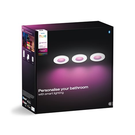 Hue Xamento recessed podhledové LED svítidlo 3x4,2W, 2000-6500K, IP44, bílá (3ks) 9