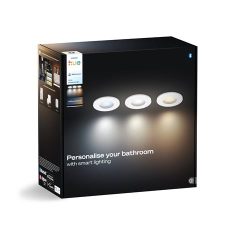 Hue Adore recessed koupelnové svítidlo kulaté 3x4,2W, 2000-6500K, IP44, bílá (3ks) 11
