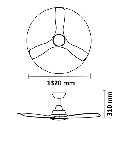 Olas Fan ceiling Stropní svítidlo Olas Fan (ventilátor) + 24 W(světlo) 3000/4300/6500K 8
