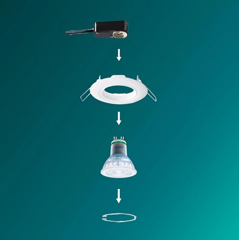 Peridot Rec Kit Rd zapuštěné svítidlo kulaté 7W, AC 220-240, IP20, (3 ks), bílá 8