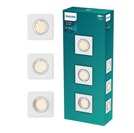 Peridot Rec Kit Sq zapuštěné svítidlo hranaté 7W, AC 220-240, IP20, (3 ks), bílá 2