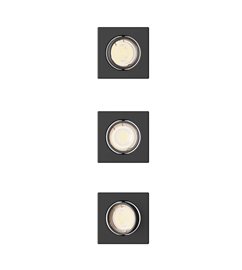 Peridot Rec Kit Sq zapuštěné svítidlo hranaté 7W, AC 220-240, IP20, (3 ks), černá