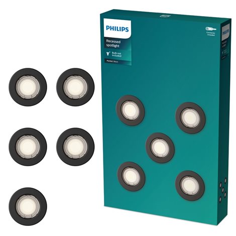 Peridot Rec Kit Rd zapuštěné svítidlo kulaté 7W, AC 220-240, IP20, (5 ks), černá 2