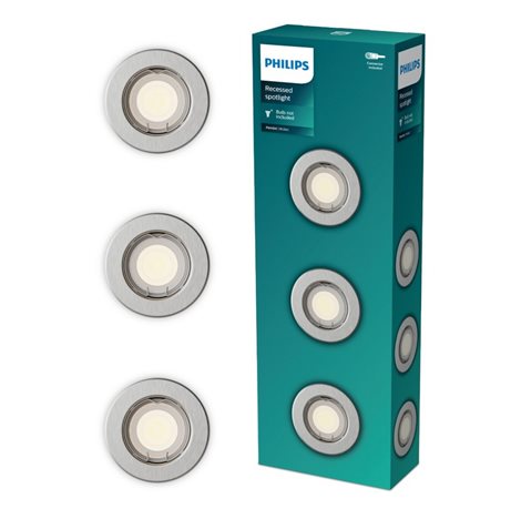 Peridot Rec Kit Rd zapuštěné svítidlo kulaté 7W, AC 220-240, IP20, (3 ks), nikl 2