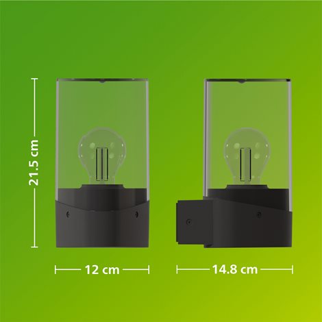 Nayl nástěnná lampa 4W 27K antracit 12