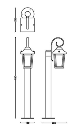 Buzzard venkovní stojanová lampa Max 25W černá 11