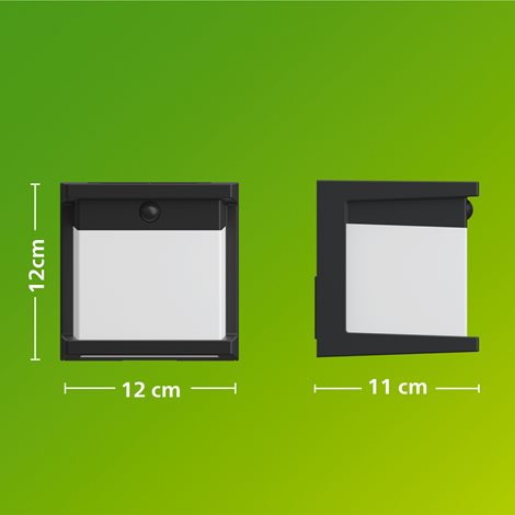 Diara solární nástěnné svítidlo 3,8W 27K se senzorem černé 11