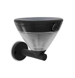 Kyna solární nástěnná zahradní lampa 3,8W 27K černá se senzorem