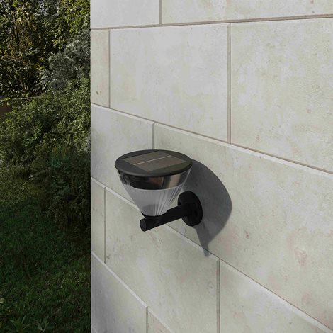Kyna solární nástěnná zahradní lampa 3,8W 27K černá se senzorem 7