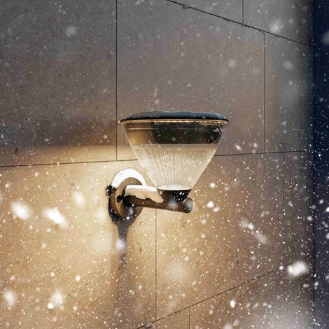 Kyna solární nástěnná zahradní lampa 3,8W 27K černá se senzorem 10