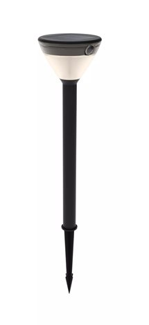 Kyna solární stojanová zahradní lampa 3,8W 27K černá se senzorem 2