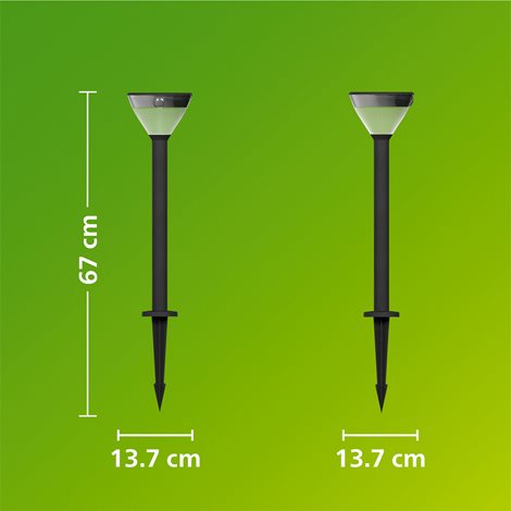 Kyna solární stojanová zahradní lampa 3,8W 27K černá se senzorem 11