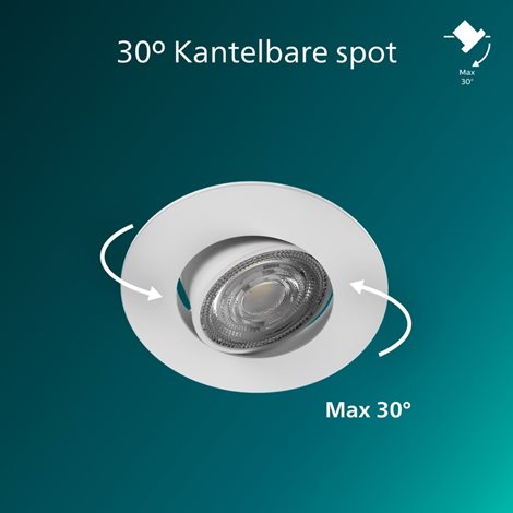 Zapuštěné bodové svítidlo Cilantro Step 5W, 90lm/W, 2700K, (3 ks), bílá 4
