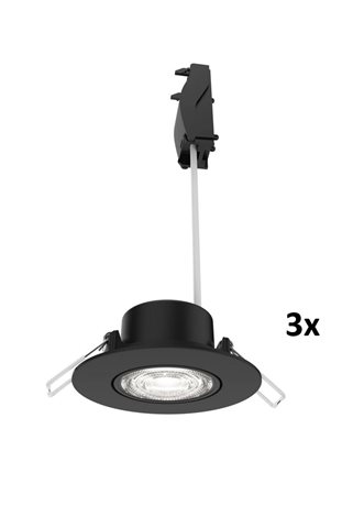 Zapuštěné bodové svítidlo Cilantro Step 5W, 99lm/W, 4000K, (3 ks), černá 1