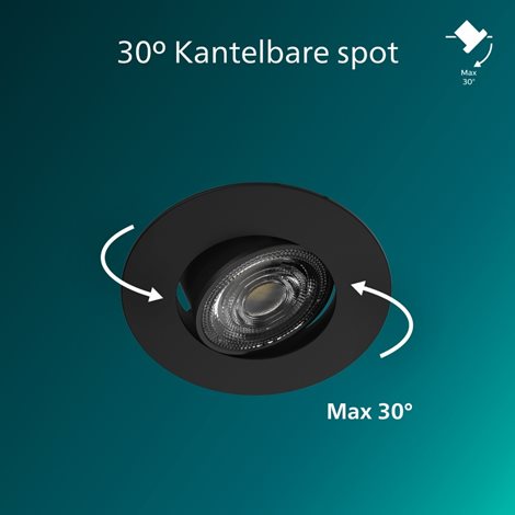 Zapuštěné bodové svítidlo Cilantro Step 5W, 90lm/W, 2700K, černá 4