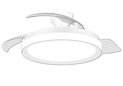 Bliss DC stropní ventilátor a svítidlo 28W+35W bílý/třpyt 1