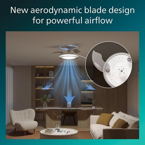 Bliss DC stropní ventilátor a svítidlo 28W+35W bílý/třpyt 4