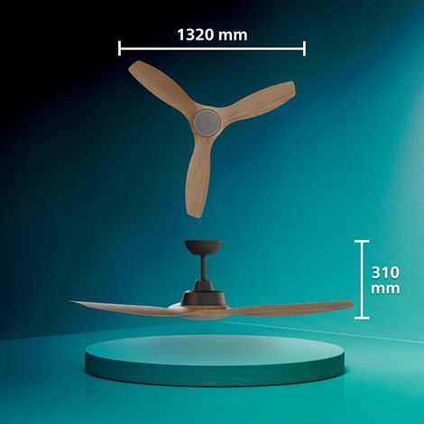 Olas stropní ventilátor a svítidlo 35W+24W černá a dřevo 10