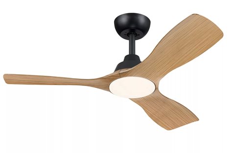 Olas stropní ventilátor a svítidlo 30W+24W černá a dřevo 1