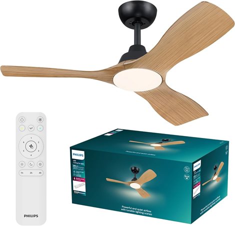 Olas stropní ventilátor a svítidlo 30W+24W černá a dřevo 2