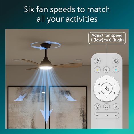 Olas stropní ventilátor a svítidlo 30W+24W černá a dřevo 5