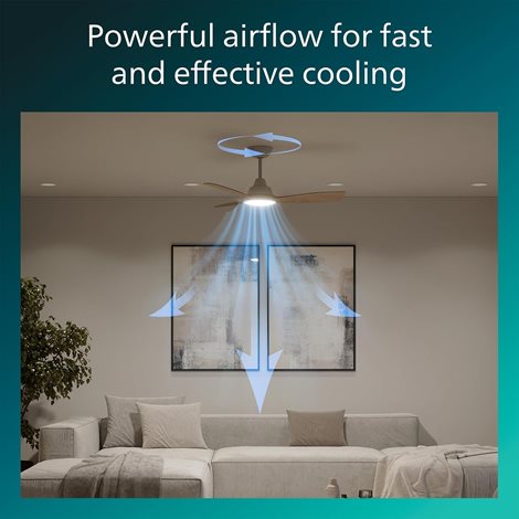 Olas stropní ventilátor a svítidlo 30W+24W bílá a dřevo 4