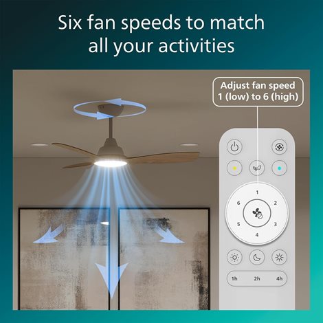 Olas stropní ventilátor a svítidlo 30W+24W bílá a dřevo 5