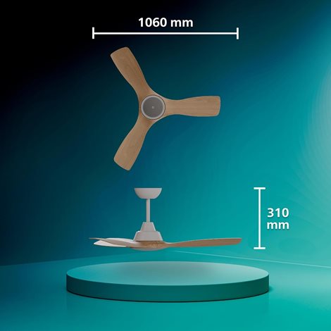 Olas stropní ventilátor a svítidlo 30W+24W bílá a dřevo 10