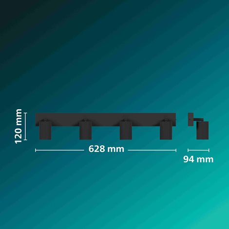 Wyatt LED bodové svítidlo 4x5W, AC 220–240, černá 11