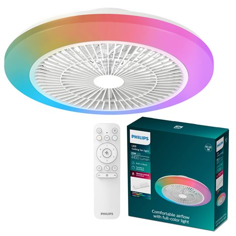 Amigo Stropní svítidlo s ventilátorem 20W+40W, 4400lm, AC 220–240, 2700–6500 K, IP20, RGB OFF bílá 3
