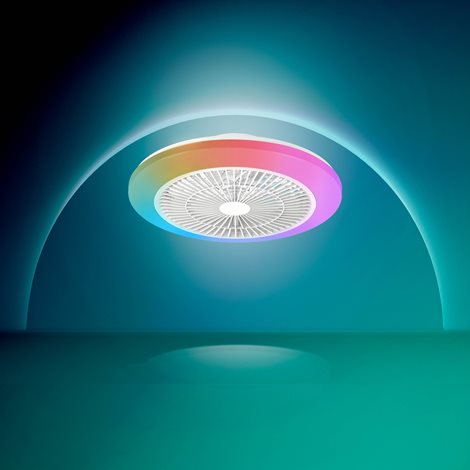 Amigo Stropní svítidlo s ventilátorem 20W+40W, 4400lm, AC 220–240, 2700–6500 K, IP20, RGB OFF bílá 4