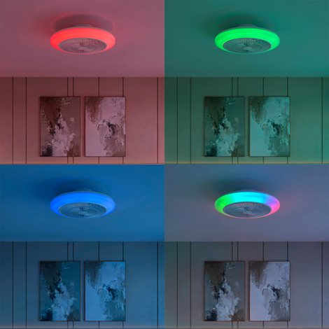 Amigo Stropní svítidlo s ventilátorem 20W+40W, 4400lm, AC 220–240, 2700–6500 K, IP20, RGB OFF bílá 5