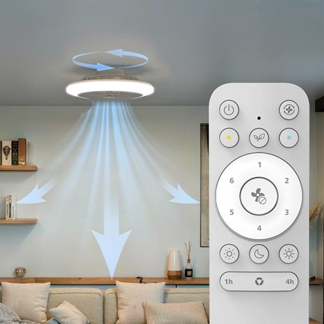 Amigo Stropní svítidlo s ventilátorem 20W+40W, 4400lm, AC 220–240, 2700–6500 K, IP20, RGB OFF bílá 6