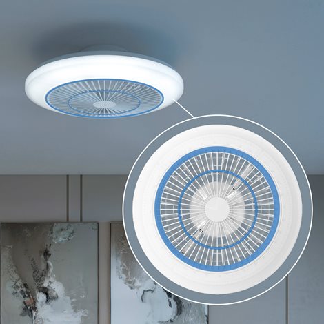 Amigo Stropní svítidlo s ventilátorem 20W+40W, 4400lm, AC 220–240, 2700–6500 K, IP20, RGB OFF bílá 9