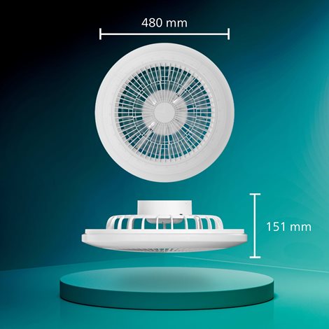 Amigo Stropní svítidlo s ventilátorem 20W+40W, 4400lm, AC 220–240, 2700–6500 K, IP20, RGB OFF bílá 15