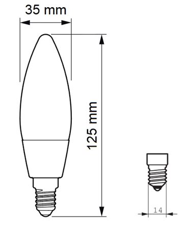 MASTER LEDCandle ND 2.3-40W E14 840 B35 CLG EEL A Žárovka 2,3W 485lm 2