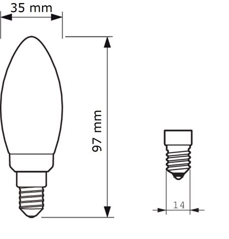 CorePro LEDCandle ND 6.5-60W B35 E14 827 CL G LED Žárovka 6,5W 806lm 6