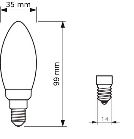 Classic LEDCandle D 4.5-40W B35 E14 827 CL LED Žárovka 4,5W 470lm 2
